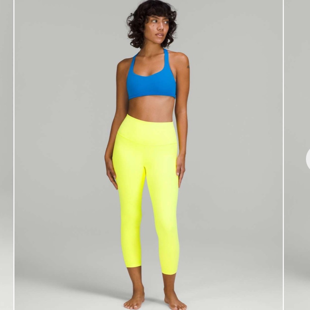 Lululemon high rise crop align 23 inches yellow neon size 12 new